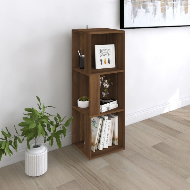 Scaffale Angolare Rovere Marrone 33x33x100 cm Legno Multistrato