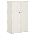Armadietto in Plastica 79x43x125 cm Effetto Legno Bianco Angora