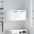 Armadietto a Muro Bianco Lucido 60x36,5x35 cm Legno Multistrato