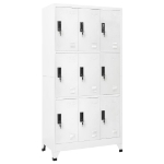 Armadietto con Serratura Bianco 90x45x180 cm in Acciaio