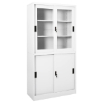 Armadio per Ufficio Anta Scorrevole Bianco 90x40x180 cm Acciaio