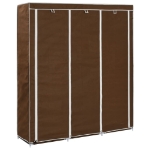 Armadio con Scomparti e Aste Marrone 150x45x175 cm in Tessuto