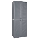 Armadio da Giardino Grigio 65x45x172 cm in Rattan PP