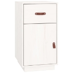Armadietto da Scrivania Bianco 40x50x75 cm Legno Massello Pino