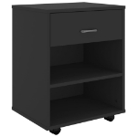 Mobiletto con Rotelle Nero 46x36x59 cm in Truciolato