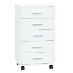 Cassettiera con Ruote bianco lucido in Legno Multistrato