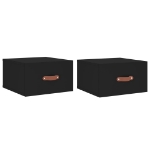 Comodini a Muro 2 pz Neri 35x35x20 cm
