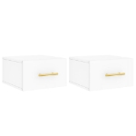 Comodini a Muro 2 pz Bianchi 35x35x20 cm