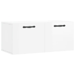 Mobile a Parete Bianco Lucido 80x36,5x35 cm Legno Multistrato