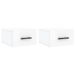 Comodini a Muro 2 pz Bianco Lucido 35x35x20 cm