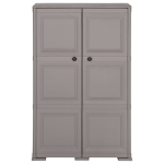 Armadietto in Plastica 79x43x125 cm Effetto Legno Grigio