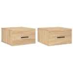Comodini a Muro 2 pz Rovere Sonoma 35x35x20 cm