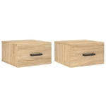 Comodini a Muro 2 pz Rovere Sonoma 35x35x20 cm