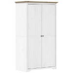 Armadio BODO 101x52x176,5 cm Legno Massello Pino Bianco Marrone