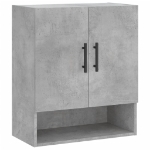 Armadietto a Muro Grigio Cemento 60x31x70 cm Legno Multistrato