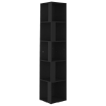 Armadio Angolare Nero 33x33x164,5 cm in Truciolato
