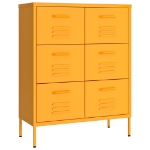 Cassettiera Giallo Senape 80x35x101,5 cm in Acciaio