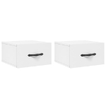 Comodini a Muro 2 pz Bianchi 35x35x20 cm