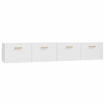 Mobili Parete 2pz Bianco Lucido 100x36,5x35cm Legno Multistrato