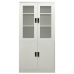 Armadio per Ufficio Grigio Chiaro 90x40x180 cm in Acciaio