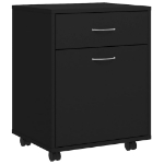 Mobiletto con Rotelle Nero 45x38x54 cm in Truciolato