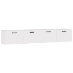 Mobili Parete 2pz Bianco Lucido 100x36,5x35cm Legno Multistrato