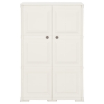 Armadietto in Plastica 79x43x125 cm Effetto Legno Bianco Angora