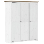 Armadio BODO 151,5x52x176,5 cm Massello Pino Bianco e Marrone