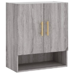 Armadietto a Muro Grigio Sonoma 60x31x70cm in Legno Multistrato