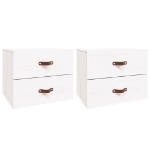 Comodini a Muro 2 pz Bianchi 50x36x40 cm