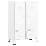 Armadio Industriale Bianco 67x35x107 cm in Acciaio