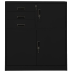 Armadio per Ufficio Nero 90x40x102 cm in Acciaio