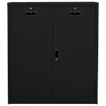 Armadio per Ufficio Nero 90x40x102 cm in Acciaio