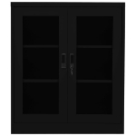 Armadio per Ufficio Nero 90x40x105 cm in Acciaio