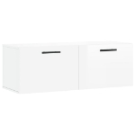 Mobile a Parete Bianco Lucido 100x36,5x35 cm Legno Multistrato