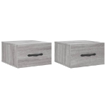 Comodini a Muro 2 pz Grigio Sonoma 35x35x20 cm