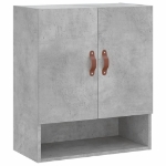 Armadietto a Muro Grigio Cemento 60x31x70 cm Legno Multistrato