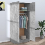 Armadio Grigio Cemento 80x52x180 cm in Legno Multistrato