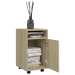 Credenza con Ruote Rovere Sonoma 33x38x60 cm Legno Multistrato