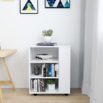 Mobiletto con Rotelle Bianco 60x35x75cm in Legno Ingegnerizzato