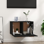 Mobile a Parete Nero 60x36,5x35 cm in Legno Multistrato