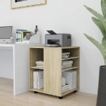 Mobiletto con Rotelle Rovere Sonoma 60x53x72 cm in Truciolato