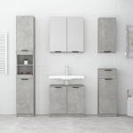 Mobile da Bagno Grigio Cemento 32x34x188,5 cm Legno Multistrato