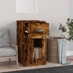 Mobiletto con Cassetto Rovere Fumo 40x50x75cm Legno Multistrato
