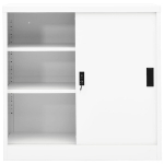 Armadio per Ufficio Anta Scorrevole Bianco 90x40x90cm Acciaio