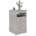 Cassettiera Grigio Cemento 40x50x76 cm in Legno Multistrato