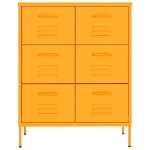 Cassettiera Giallo Senape 80x35x101,5 cm in Acciaio