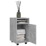 Credenza con Ruote Grigio Cemento 33x38x60 cm Legno Multistrato