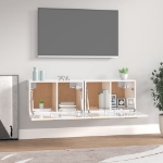 Mobili Parete 2 pz Bianco Lucido 60x36,5x35cm Legno Multistrato