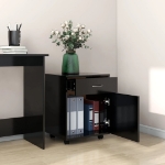 Mobiletto con Rotelle Nero 45x38x54 cm in Truciolato